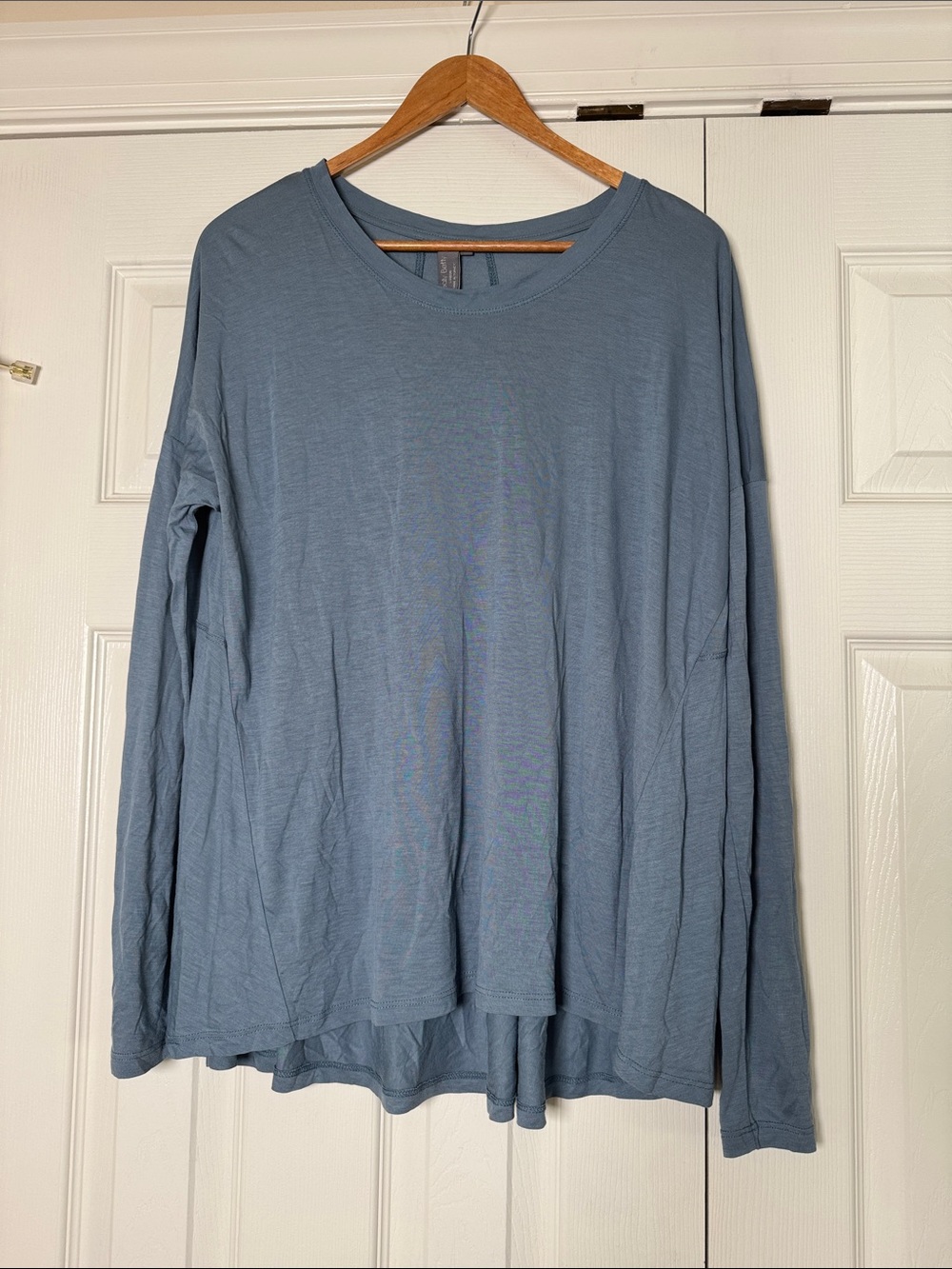 Sweaty Betty Easy Peazy Long Sleeve Top dusty blue medium dropped shoulder